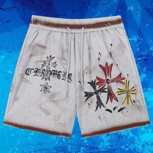 Chrome Hearts Gray Graphic Men's Shorts